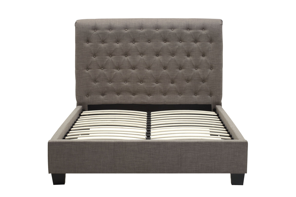 Royal Tufted Platform Bed in Dolphin Linen by Modus Furniture at Eve Furniture