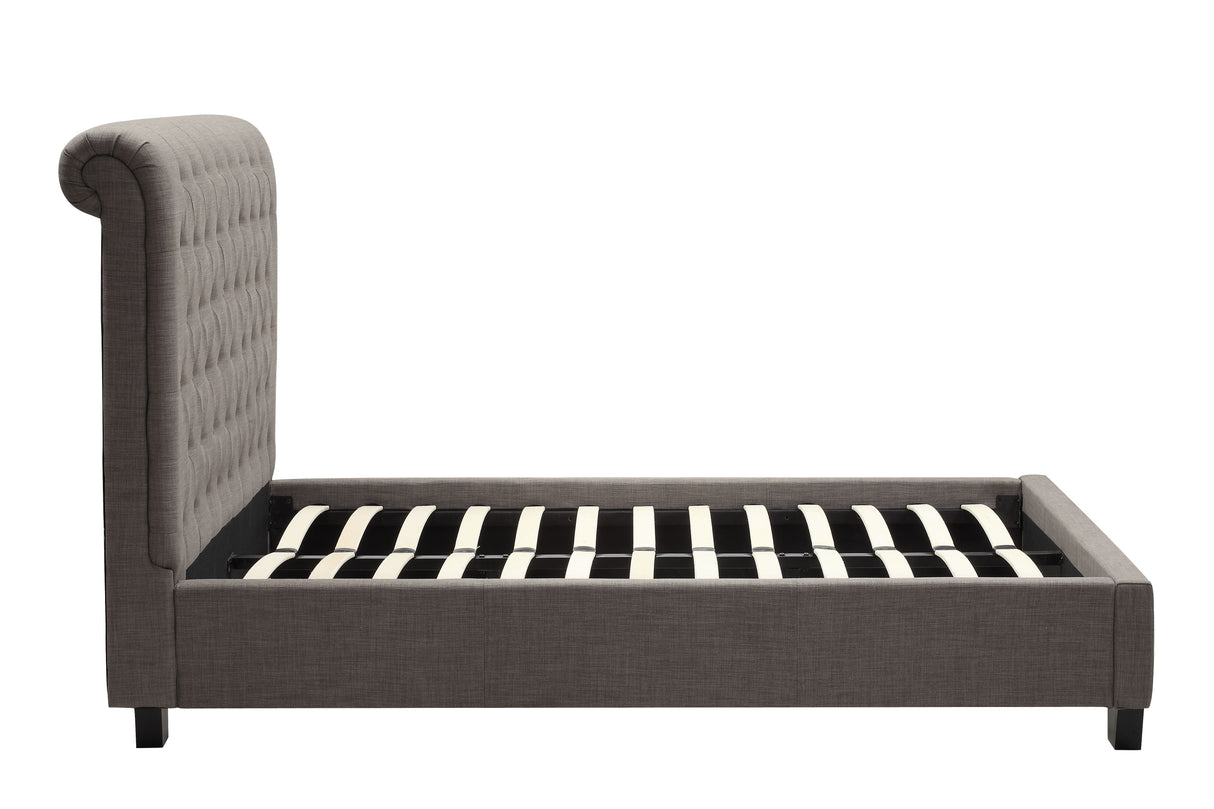 Royal Tufted Platform Bed in Dolphin Linen by Modus Furniture at Eve Furniture