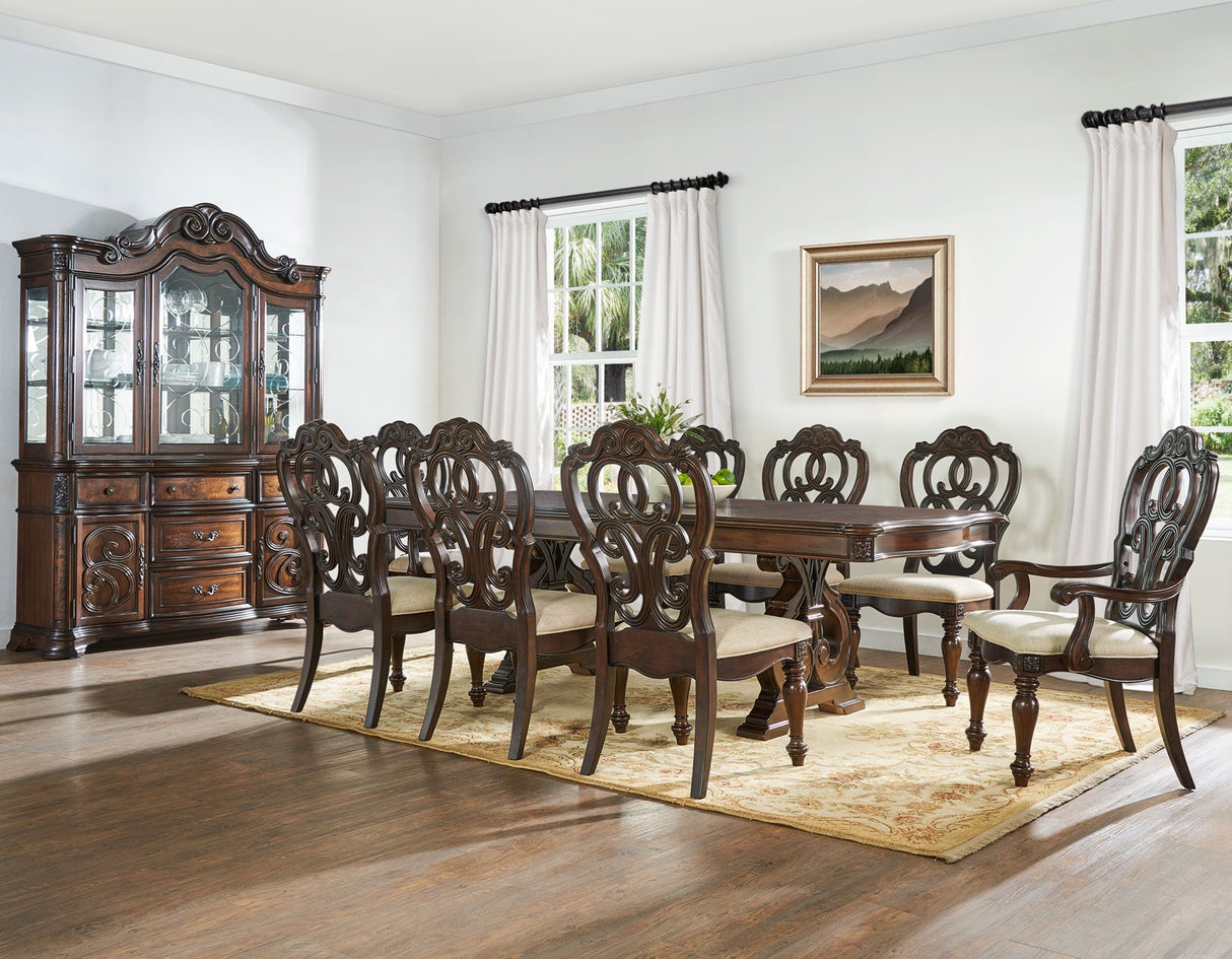 Royale Brown Pecan Dining Room Set by Steve Silver at Eve Furniture