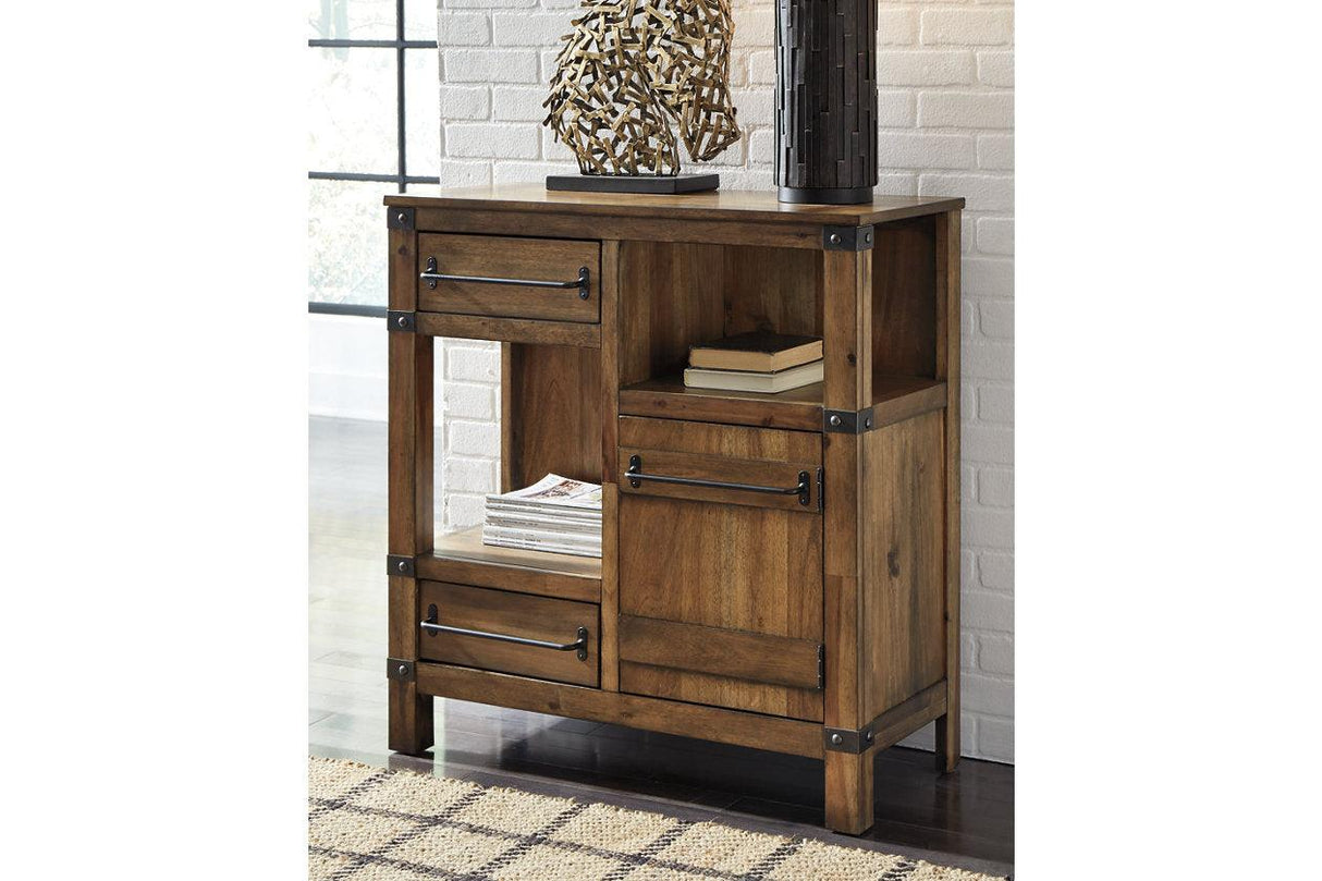 Roybeck Light Brown/Bronze Accent Cabinet by Ashley at Eve Furniture