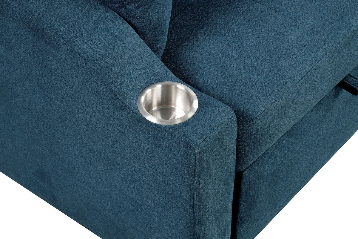 Royden Blue Sleeper Sofa with Chaise by Furniture of America at Eve Furniture