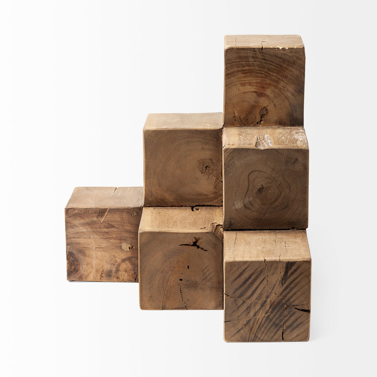 Rubik 15L x 10W Natural Wooden Cube Display Object by Mercana at Eve Furniture
