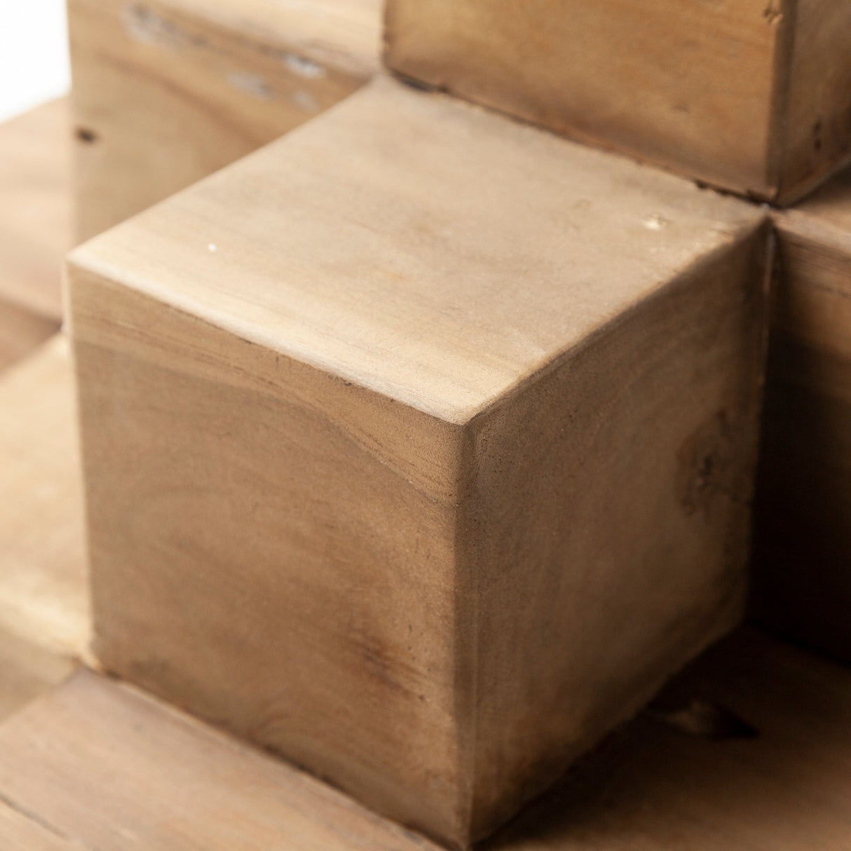 Rubik 15L x 10W Natural Wooden Cube Display Object by Mercana at Eve Furniture