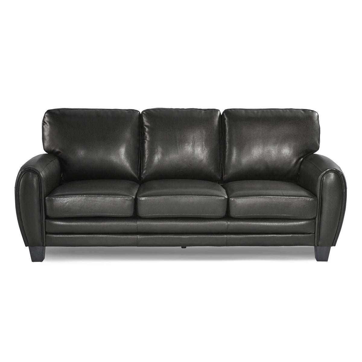 Rubin Black 2-Piece Faux Leather Living Room Set by Homelegance at Eve Furniture