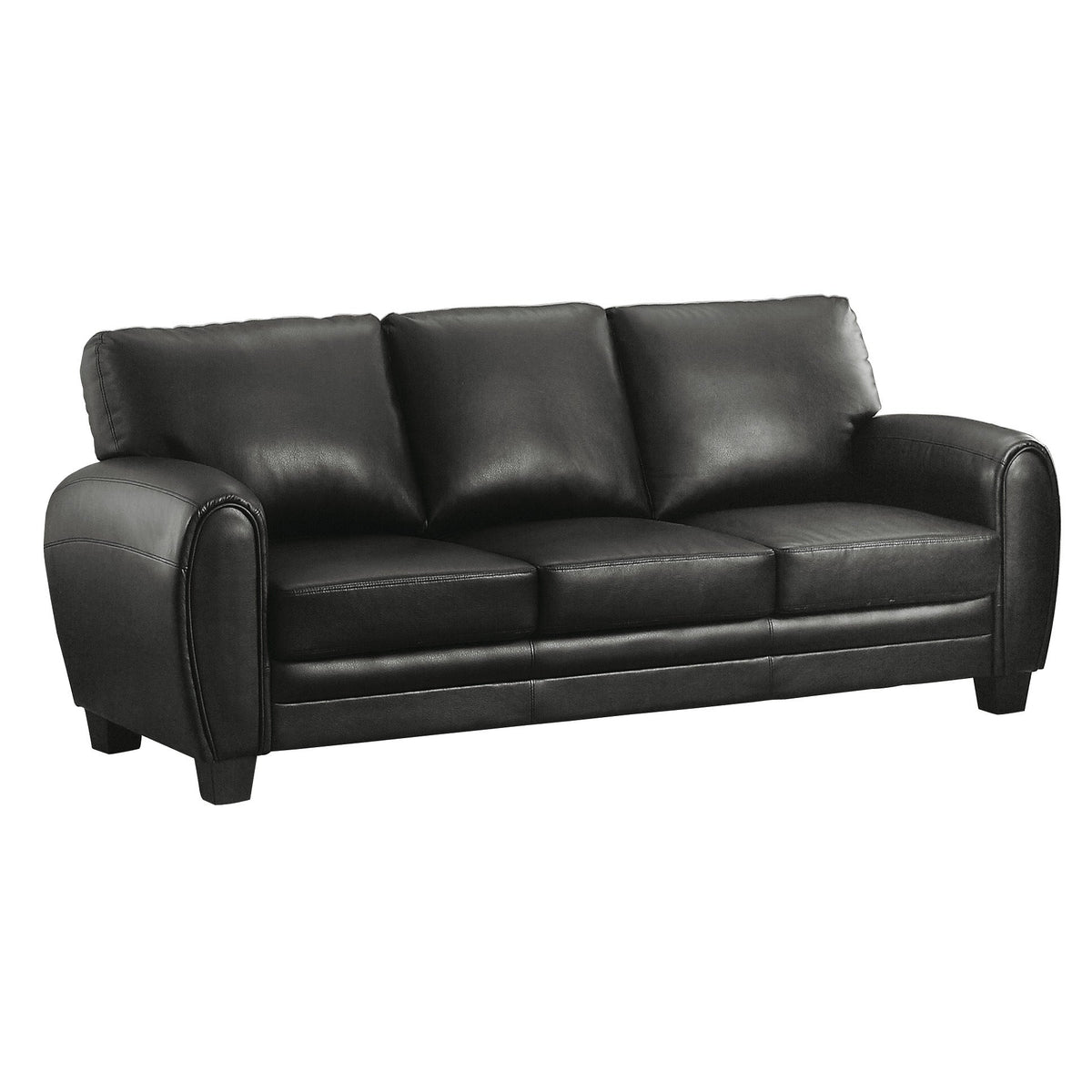 Rubin Black 2-Piece Faux Leather Living Room Set by Homelegance at Eve Furniture