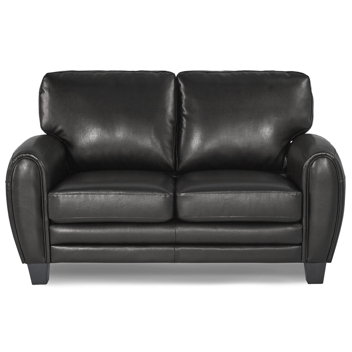 Rubin Black 2-Piece Faux Leather Living Room Set by Homelegance at Eve Furniture
