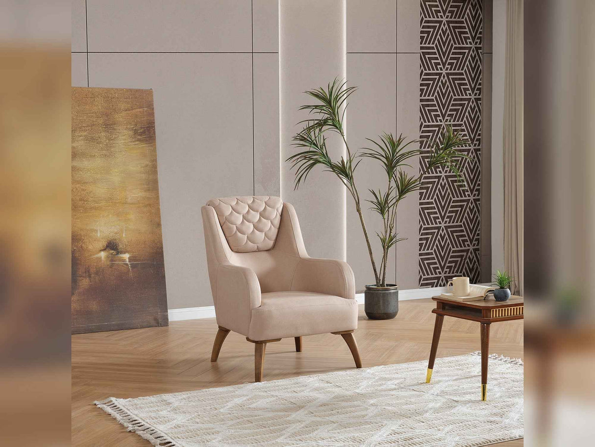 Ruby Beige Chair by Furnia at Eve Furniture