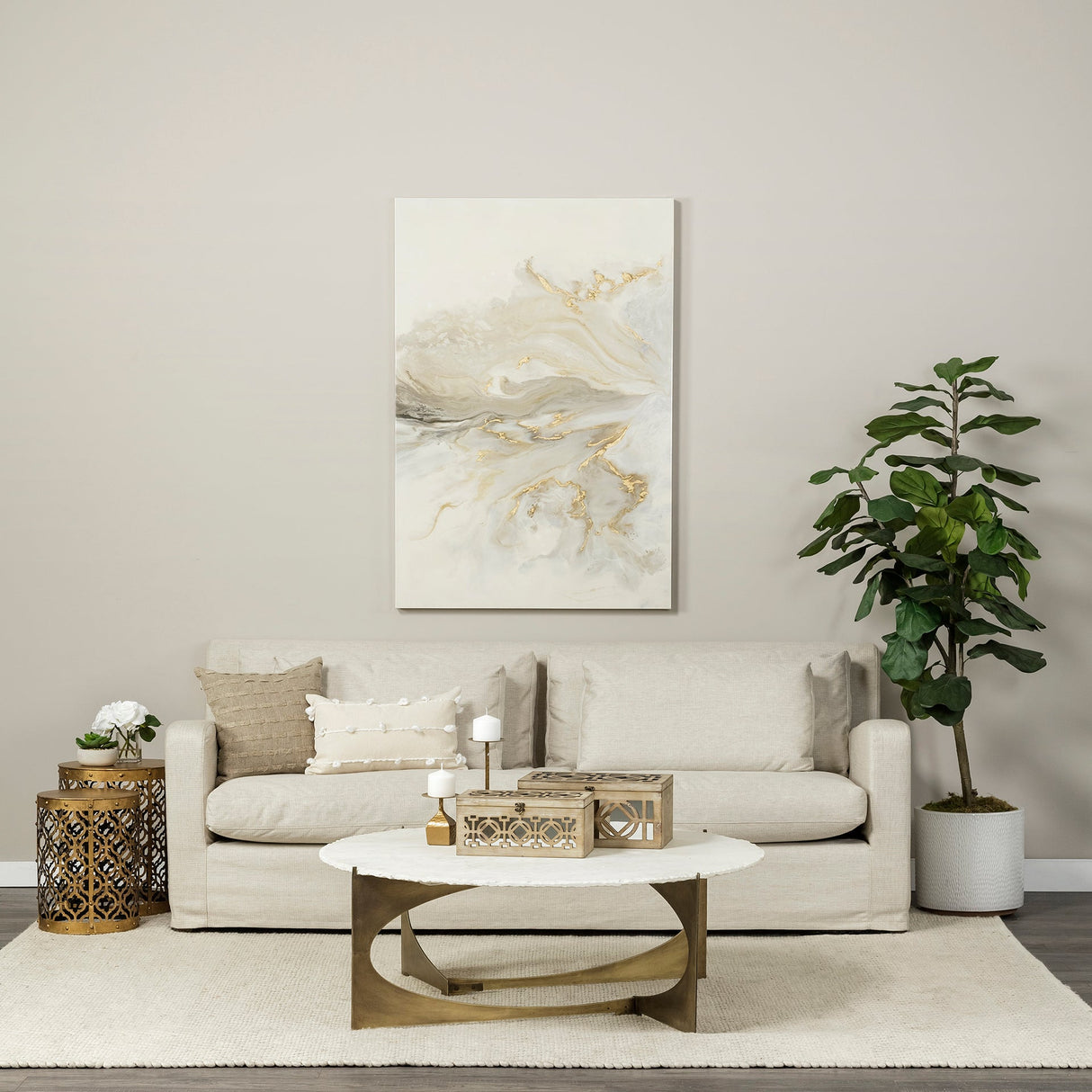 Rudebekia (Set of 2) 16L x 16W Gold Round Metal Accent Tables by Mercana at Eve Furniture