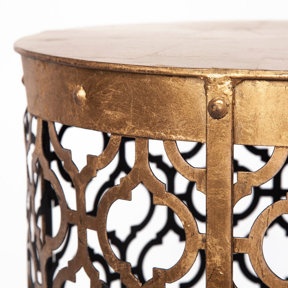 Rudebekia (Set of 2) Gold Round Metal Accent Tables by Mercana at Eve Furniture