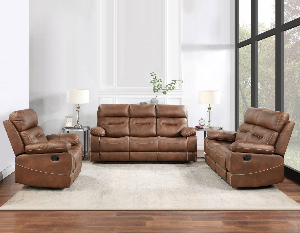 Rudger 3-Piece Brown Manual Motion Reclining Set by Steve Silver at Eve Furniture
