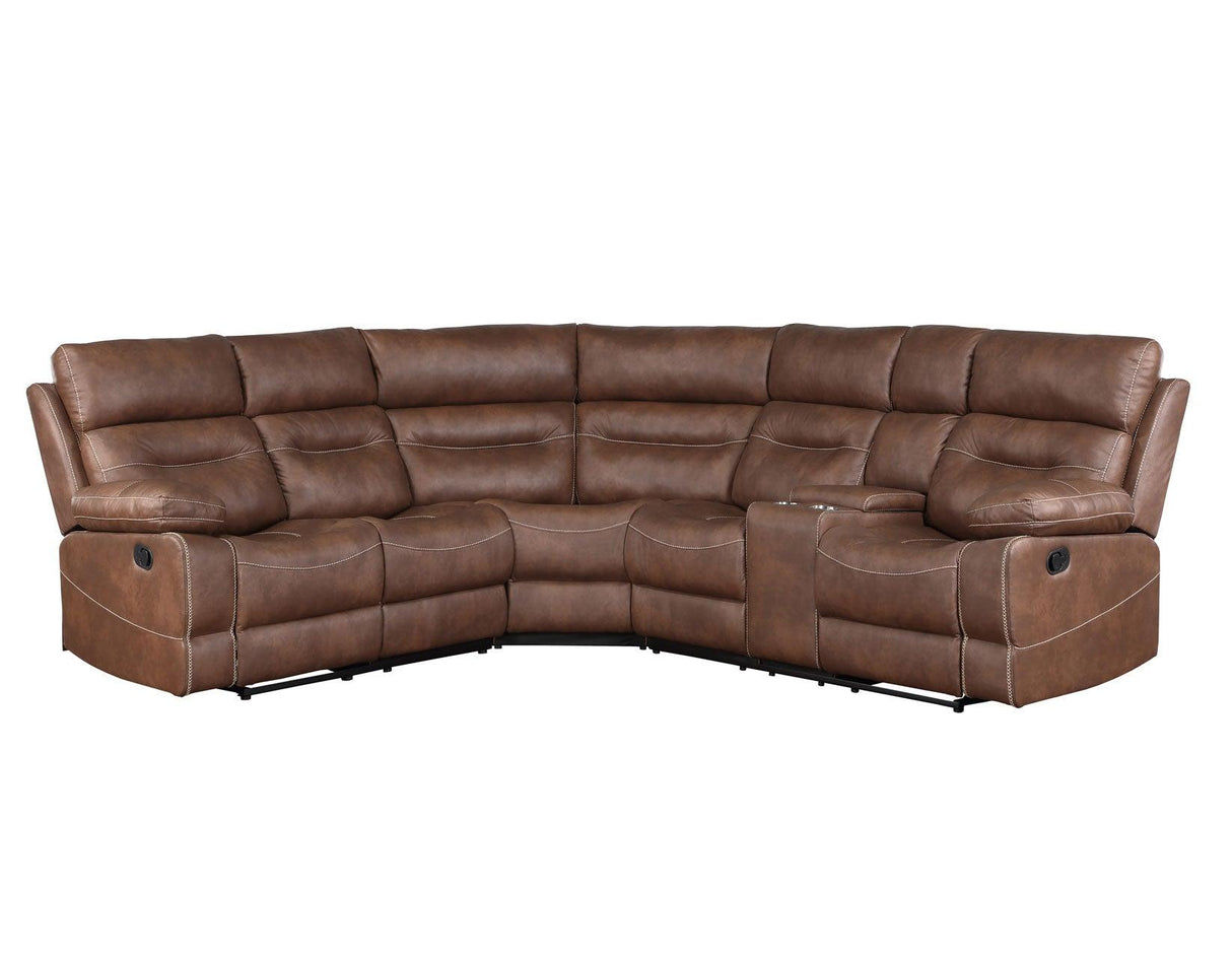 Rudger Chestnut 3-Piece Reclining Sectional by Steve Silver at Eve Furniture