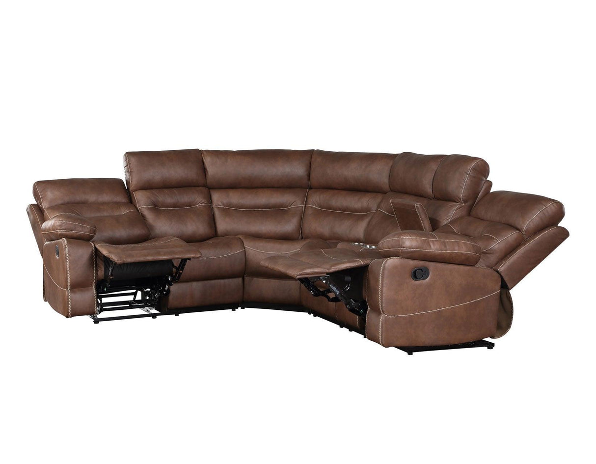 Rudger Chestnut 3-Piece Reclining Sectional by Steve Silver at Eve Furniture