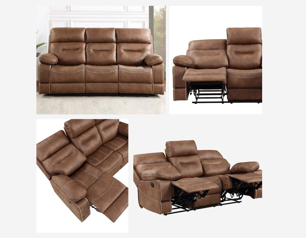 Rudger Chestnut Reclining Sofa by Steve Silver at Eve Furniture