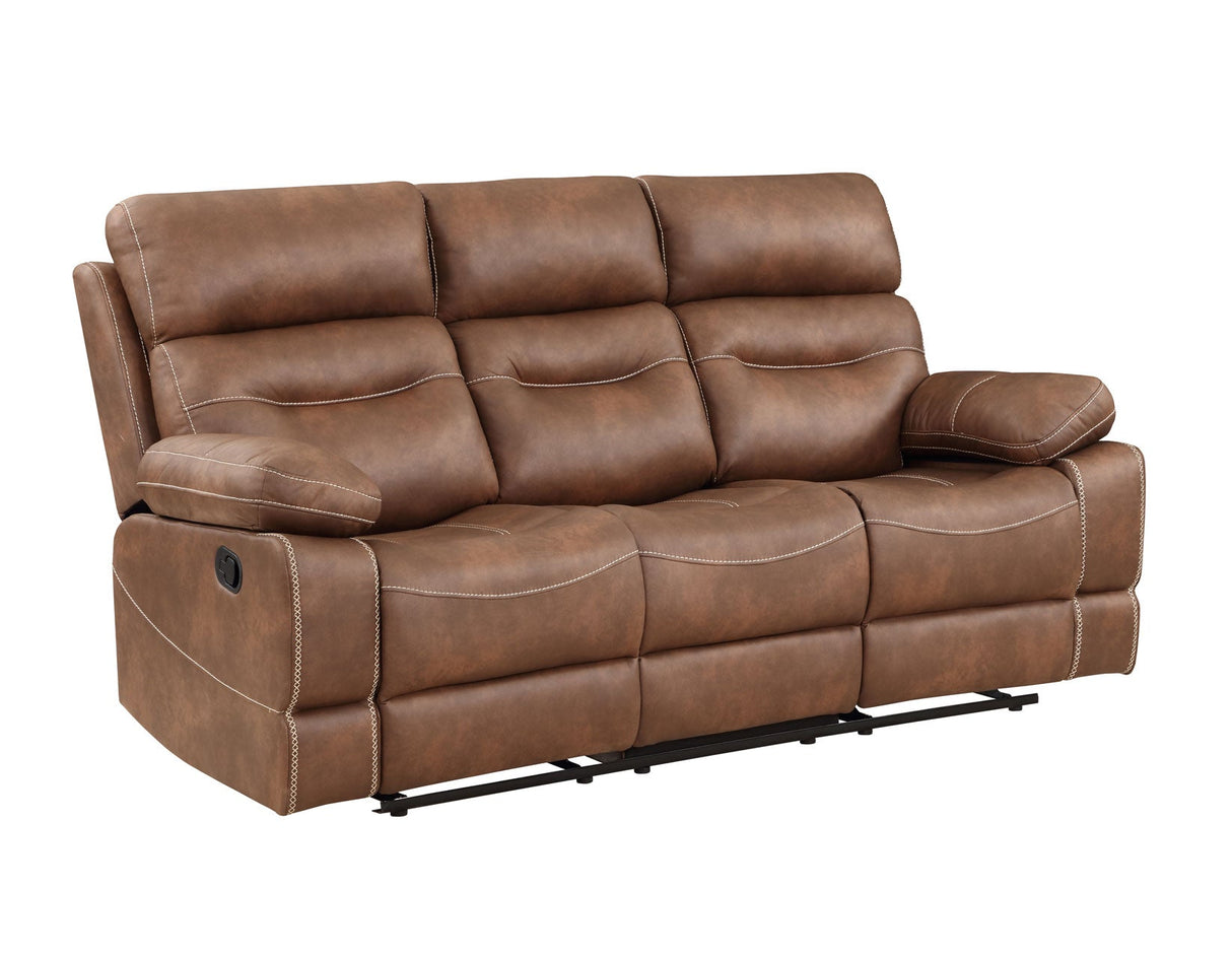 Rudger Chestnut Reclining Sofa by Steve Silver at Eve Furniture