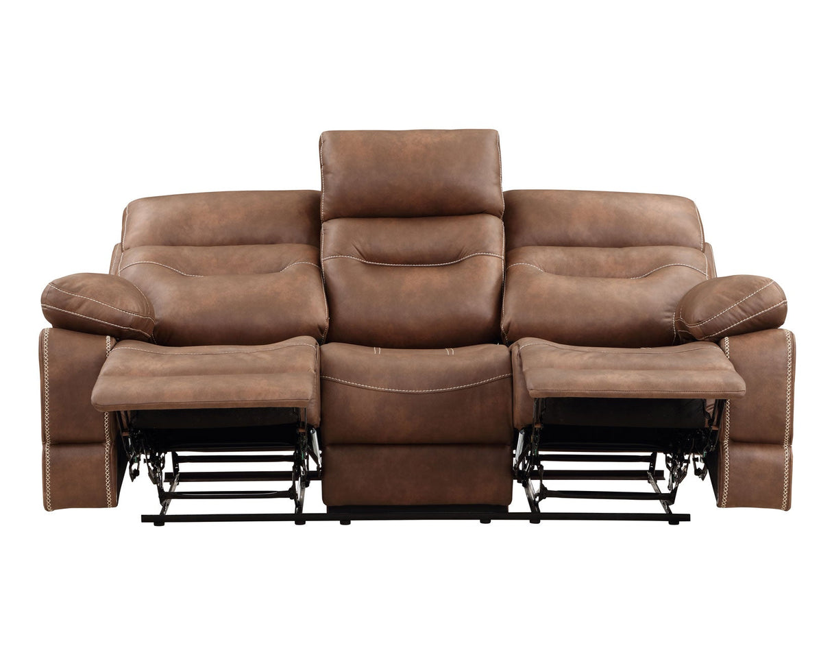 Rudger Chestnut Reclining Sofa by Steve Silver at Eve Furniture