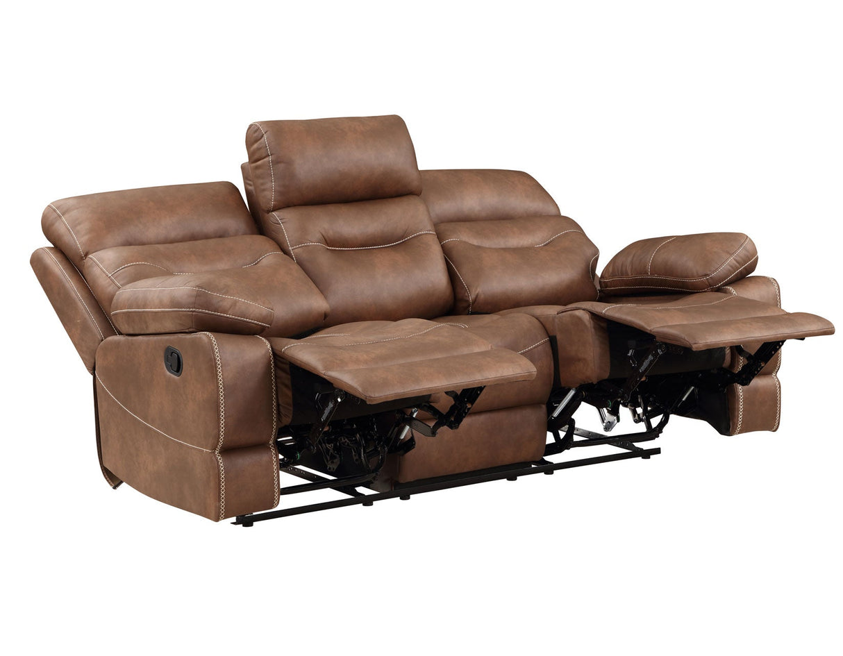 Rudger Chestnut Reclining Sofa by Steve Silver at Eve Furniture