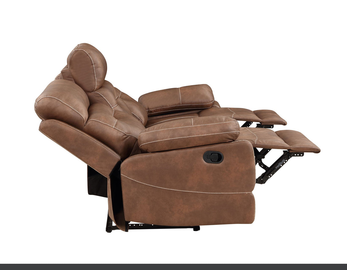 Rudger Chestnut Reclining Sofa by Steve Silver at Eve Furniture