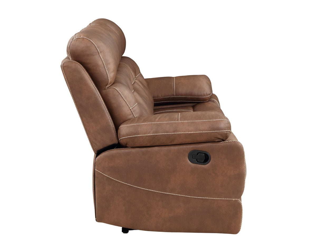 Rudger Chestnut Reclining Sofa by Steve Silver at Eve Furniture