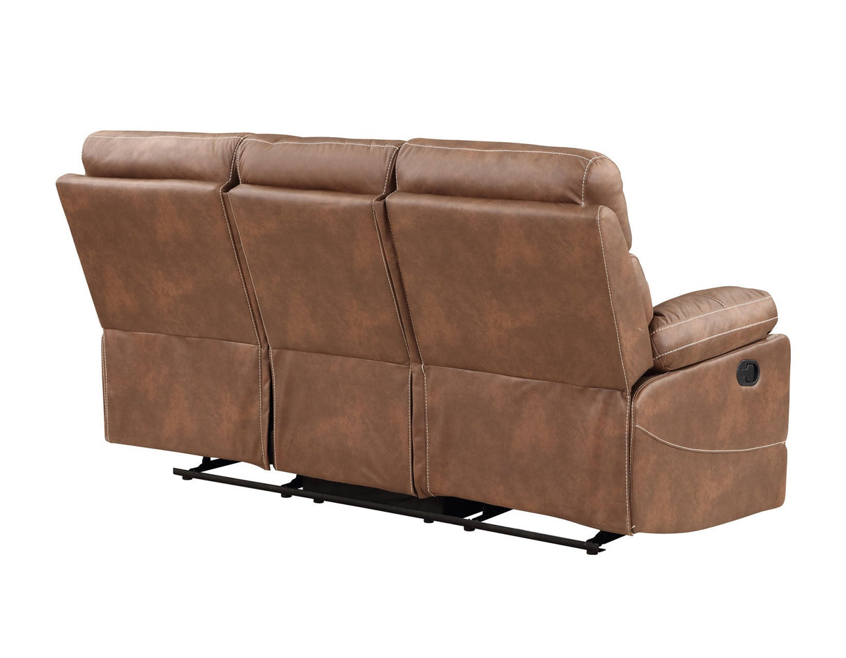 Rudger Chestnut Reclining Sofa by Steve Silver at Eve Furniture