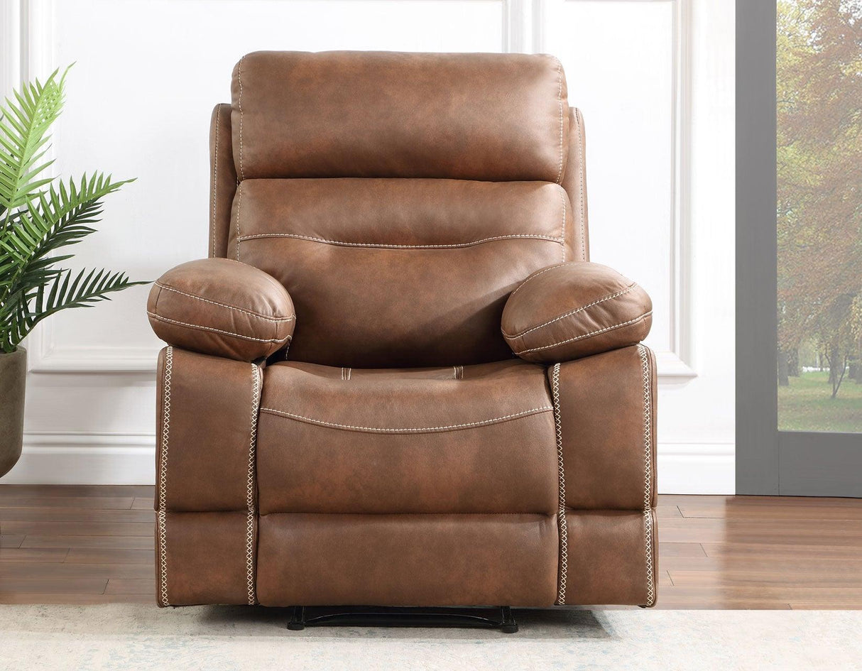 Rudger Chestnut Manual Recliner by Steve Silver at Eve Furniture