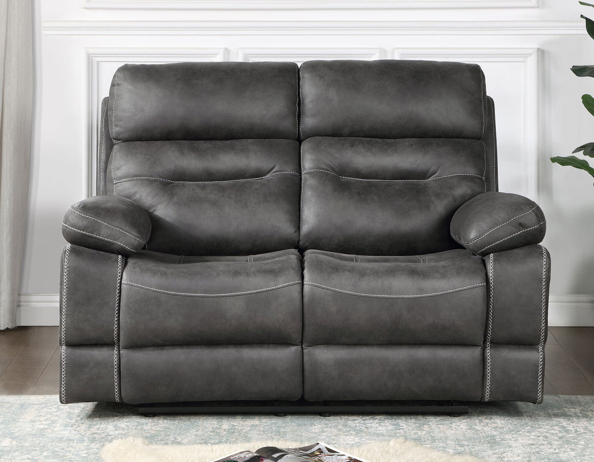 Rudger Manual Reclining Loveseat, Gray by Steve Silver at Eve Furniture