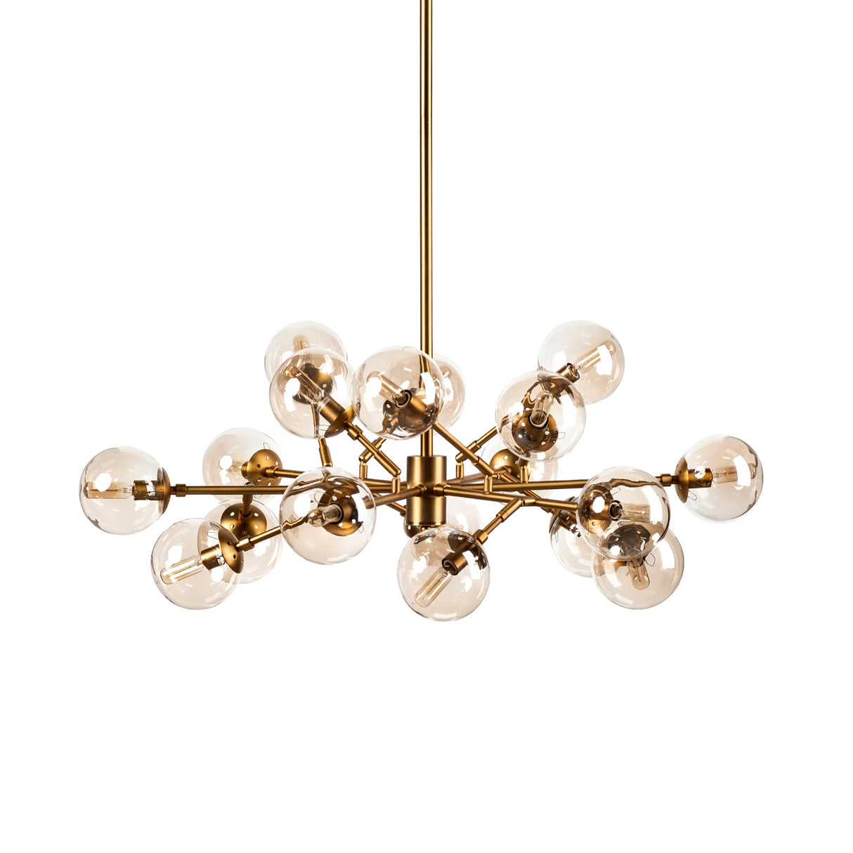 Rudyard Glass Globe and Gold Metal Chandelier by Mercana at Eve Furniture