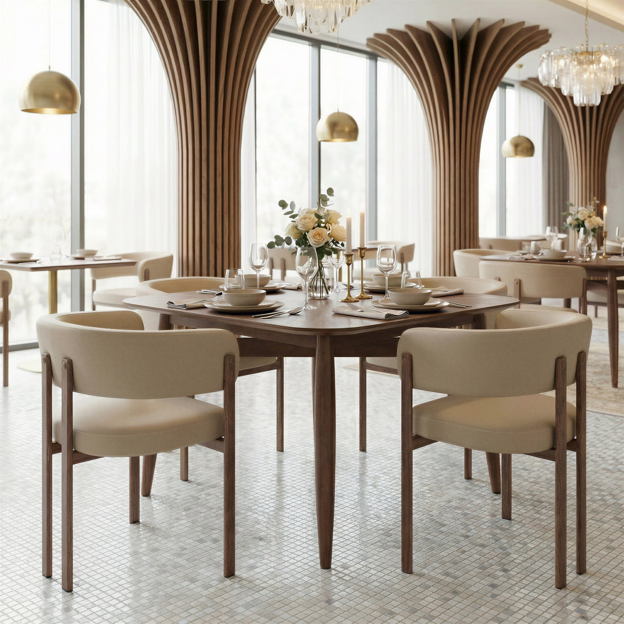 Ruge Beige Dining Chair (Set of 2) by Zuomod at Eve Furniture