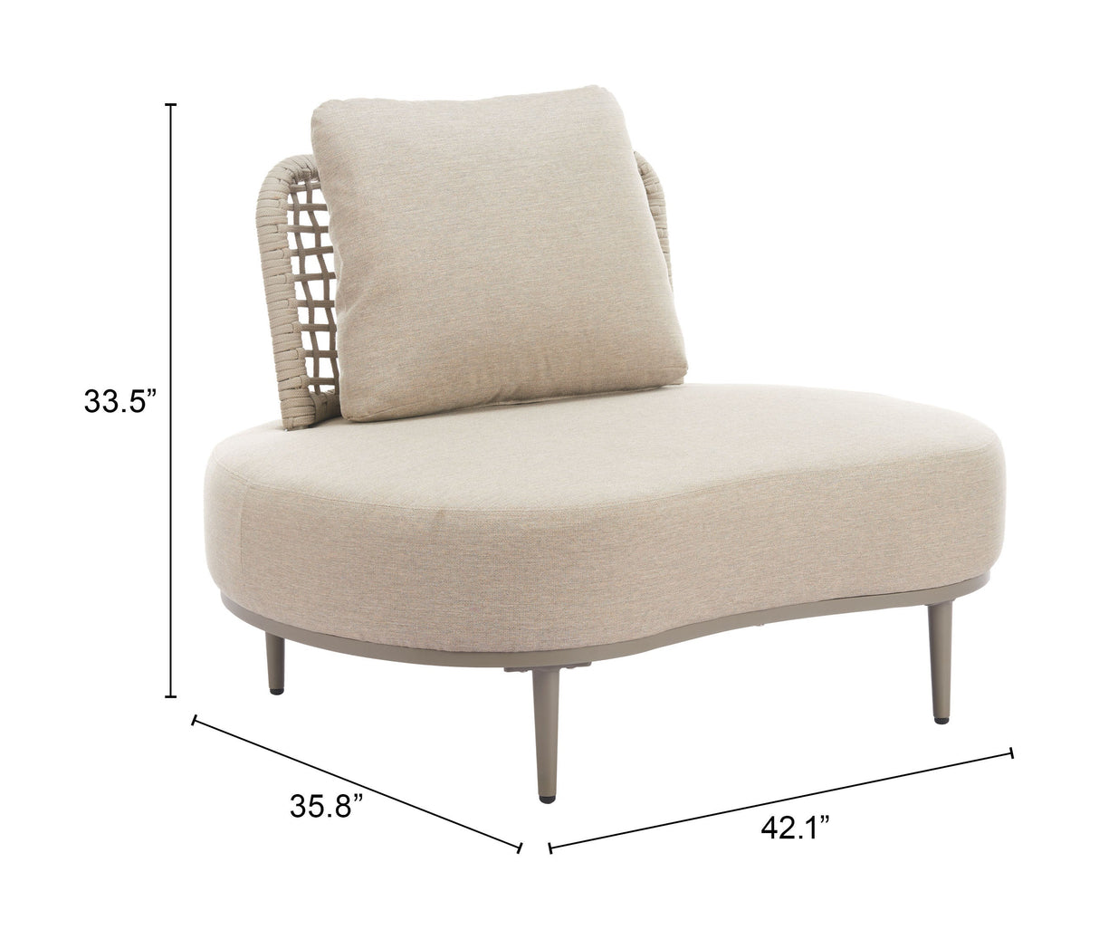 Ruhe Beige Outdoor Accent Chair by Zuomod at Eve Furniture
