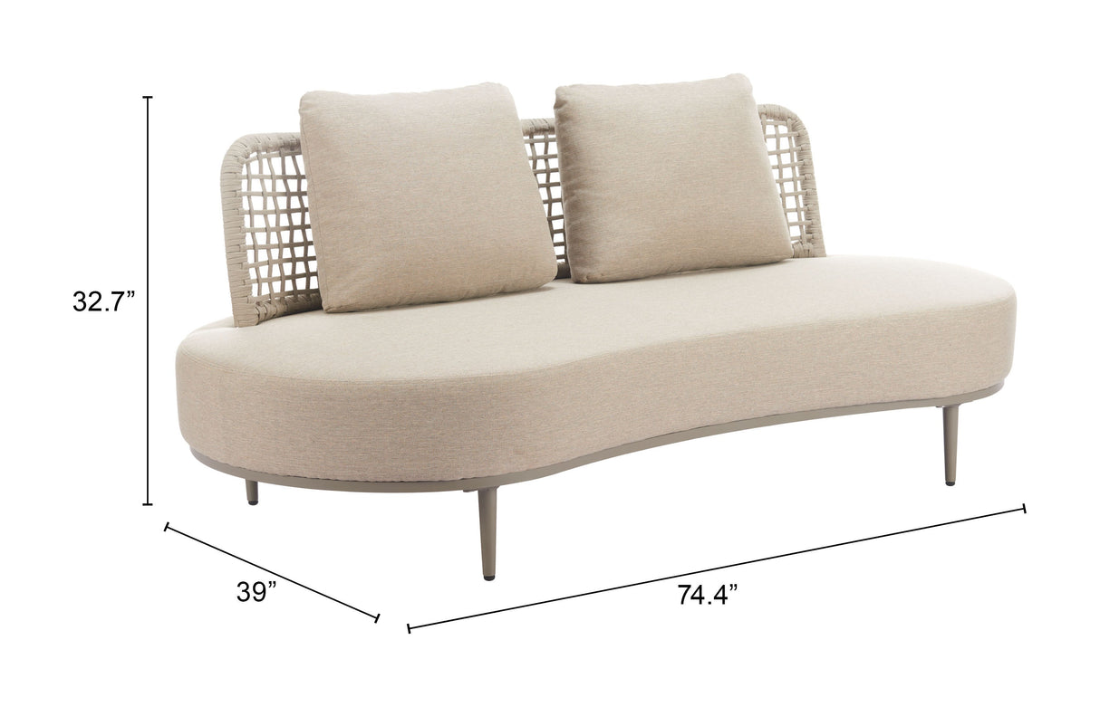 Ruhe Beige Outdoor Sofa by Zuomod at Eve Furniture