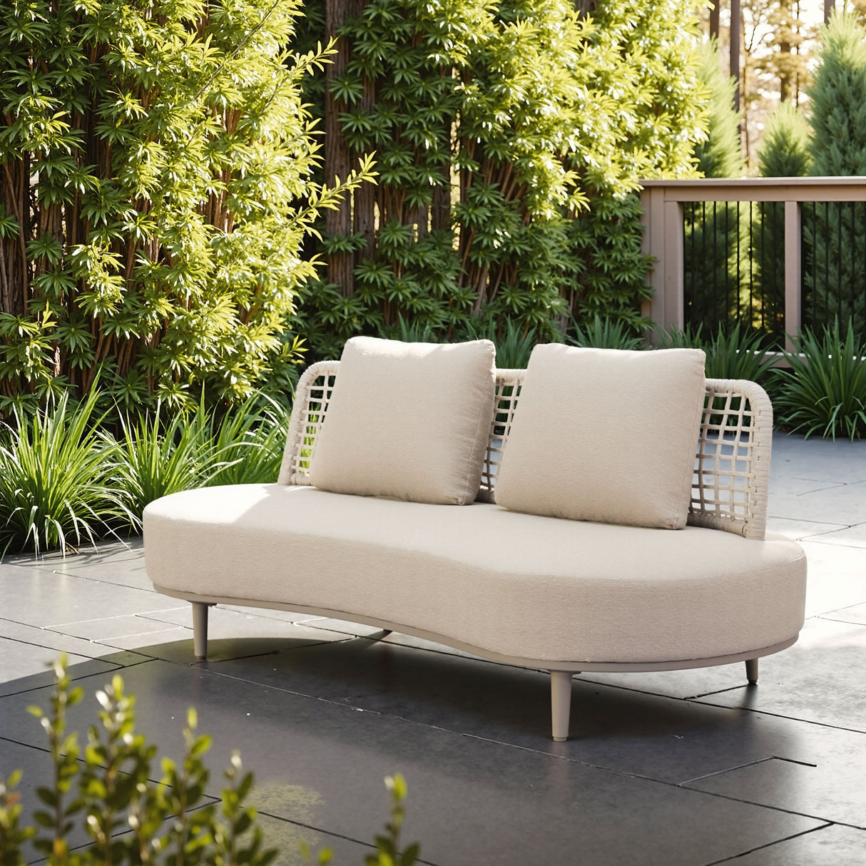 Ruhe Beige Outdoor Sofa by Zuomod at Eve Furniture