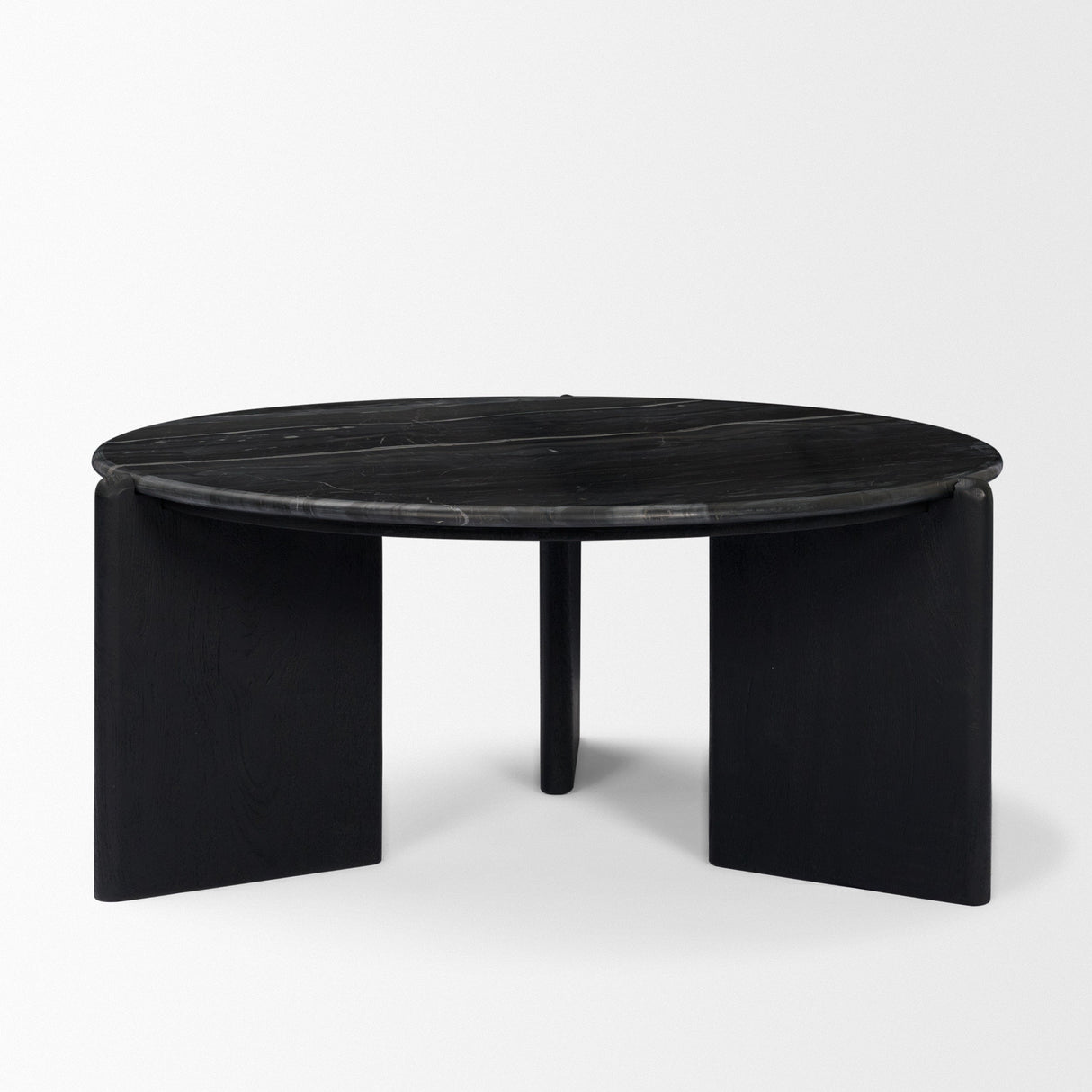 Rumer Black Wood w/ Black Marble Coffee Table by Mercana at Eve Furniture