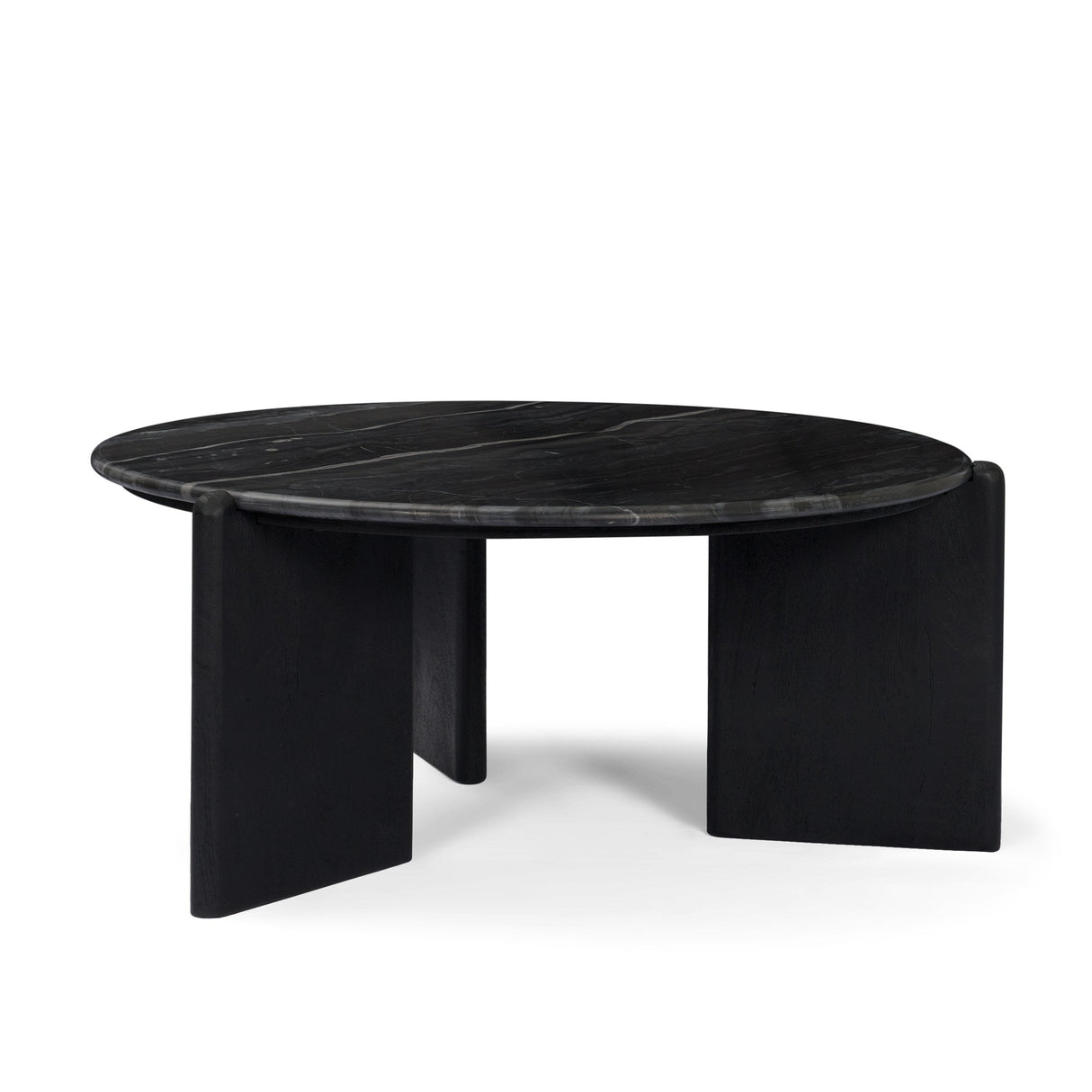 Rumer Black Wood w/ Black Marble Coffee Table by Mercana at Eve Furniture