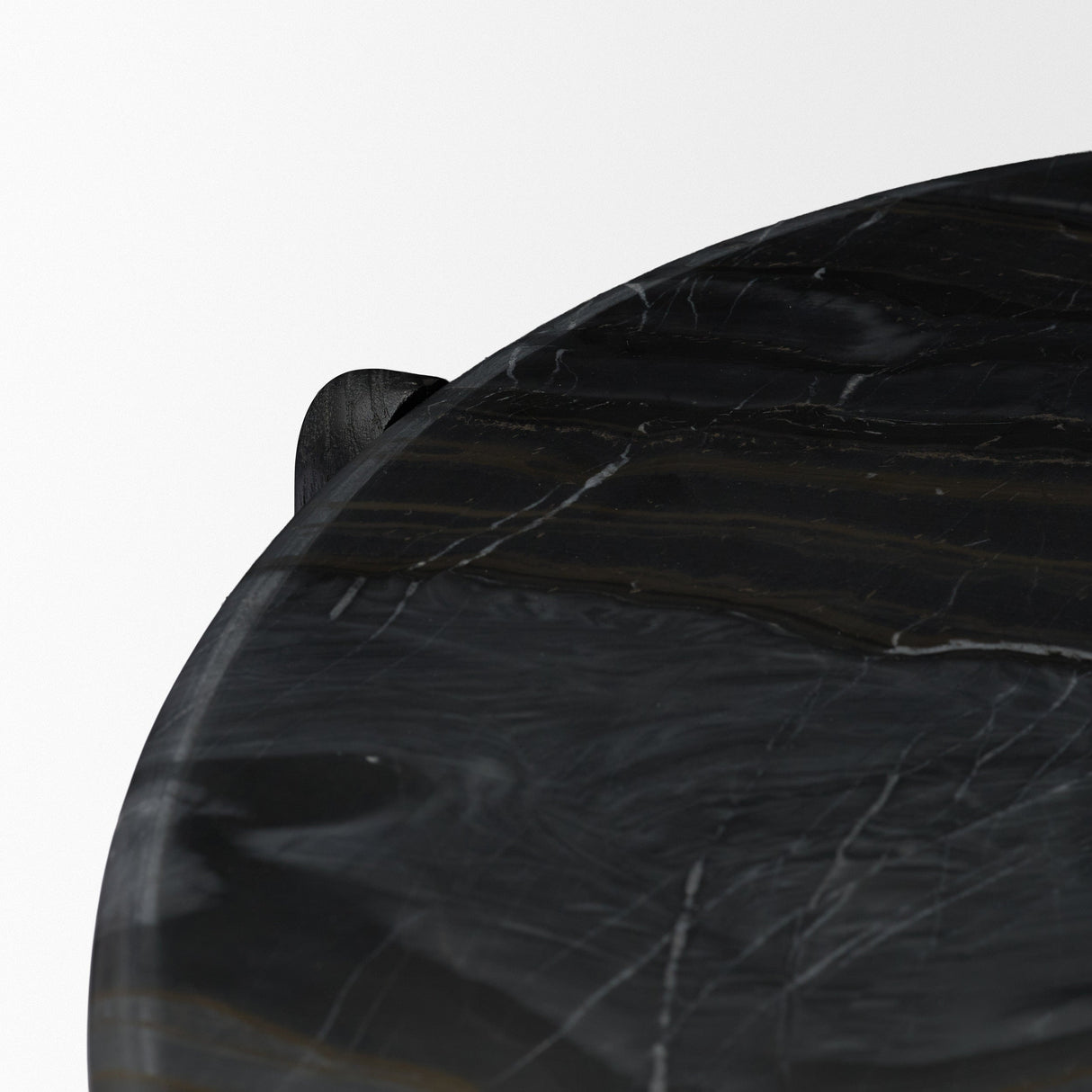 Rumer Black Wood w/ Black Marble Side Table by Mercana at Eve Furniture