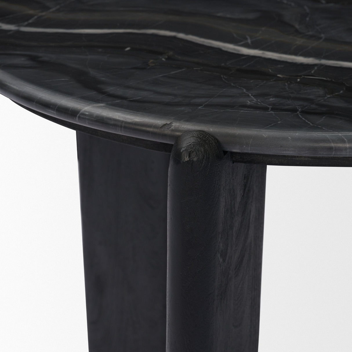 Rumer Black Wood w/ Black Marble Side Table by Mercana at Eve Furniture