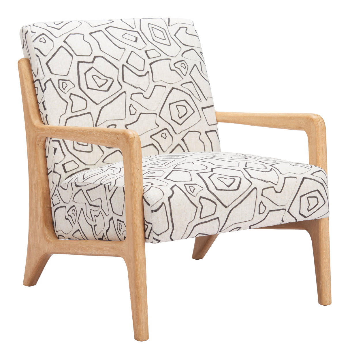 Runa Beige & Natural Accent Chair by Zuomod at Eve Furniture
