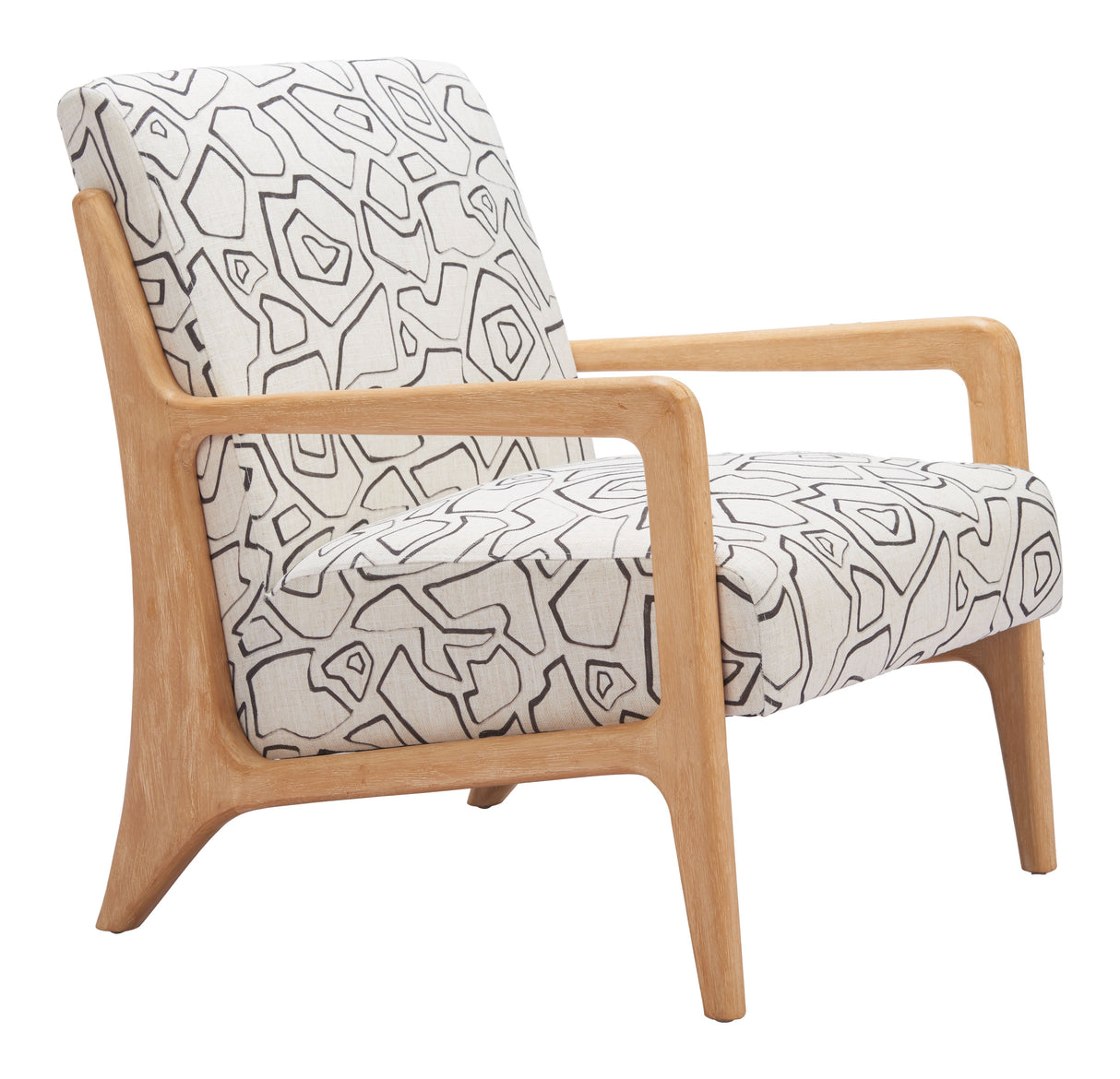 Runa Beige & Natural Accent Chair by Zuomod at Eve Furniture