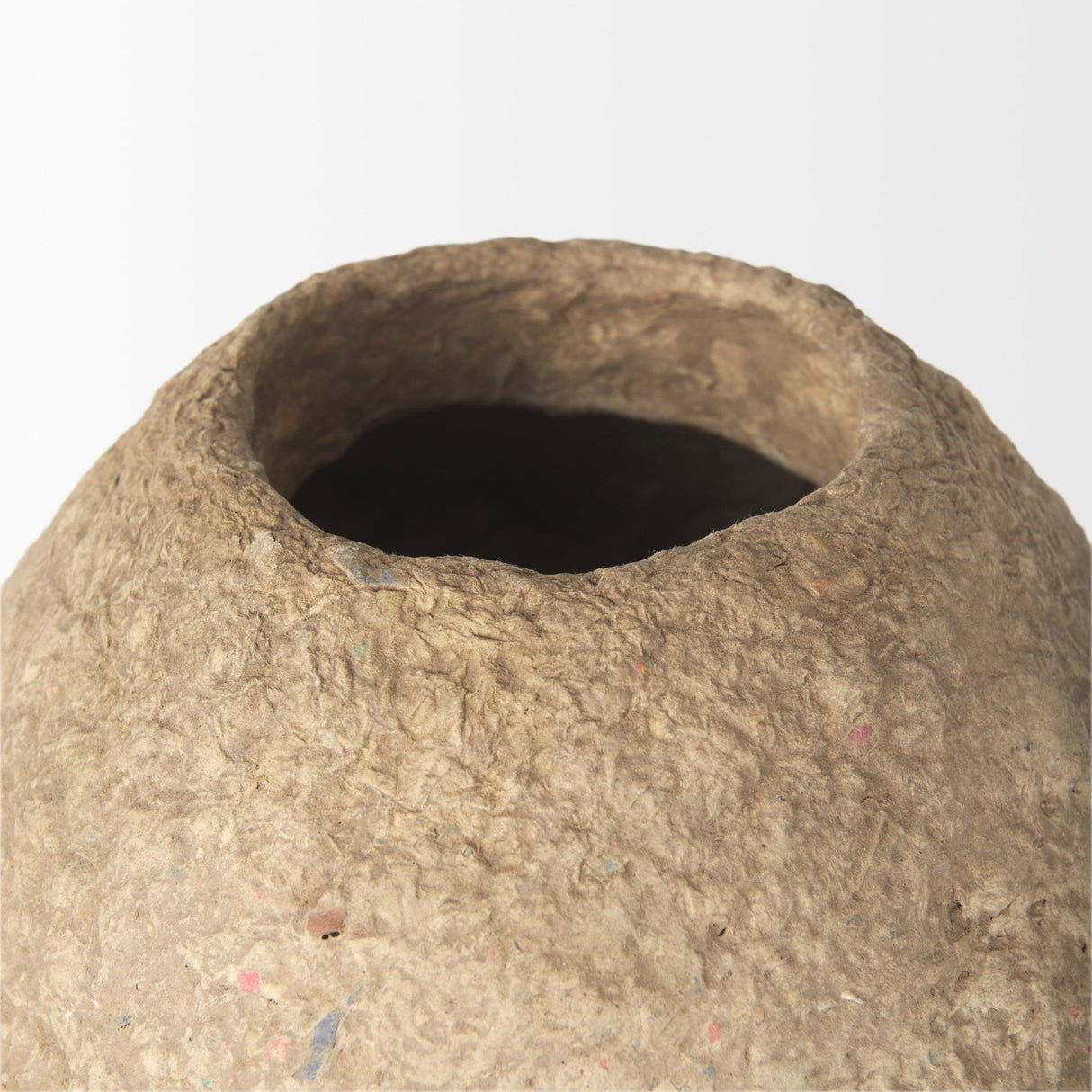 Rundal Large Beige Paper Mache Vase by Mercana at Eve Furniture