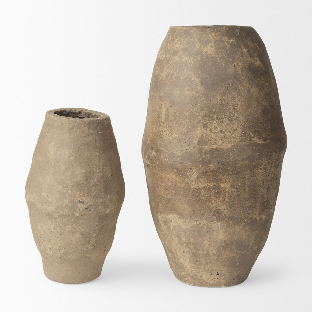 Rundal Large Gray Paper Mache Vase by Mercana at Eve Furniture