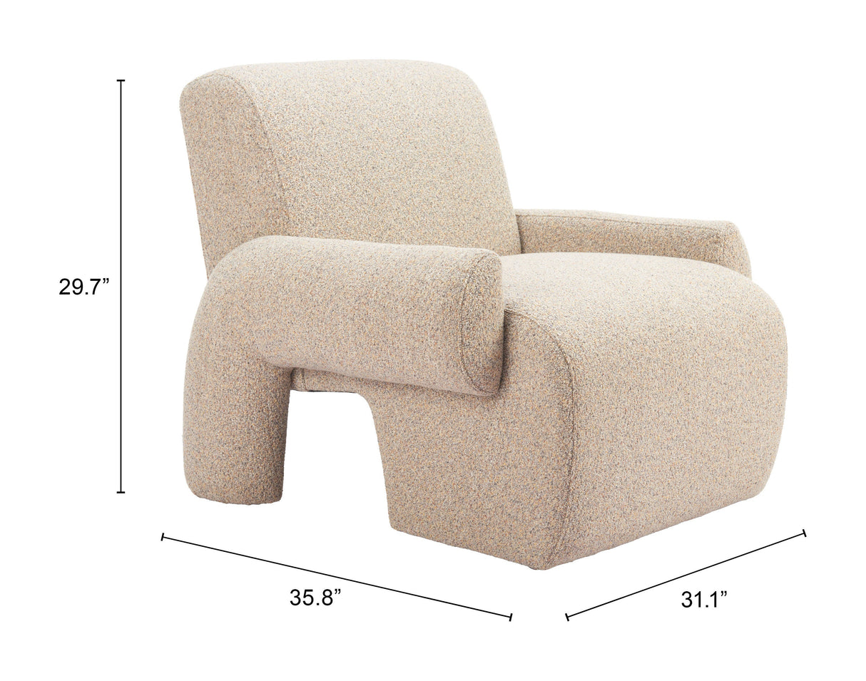 Rura Heathered Beige Accent Chair by Zuomod at Eve Furniture