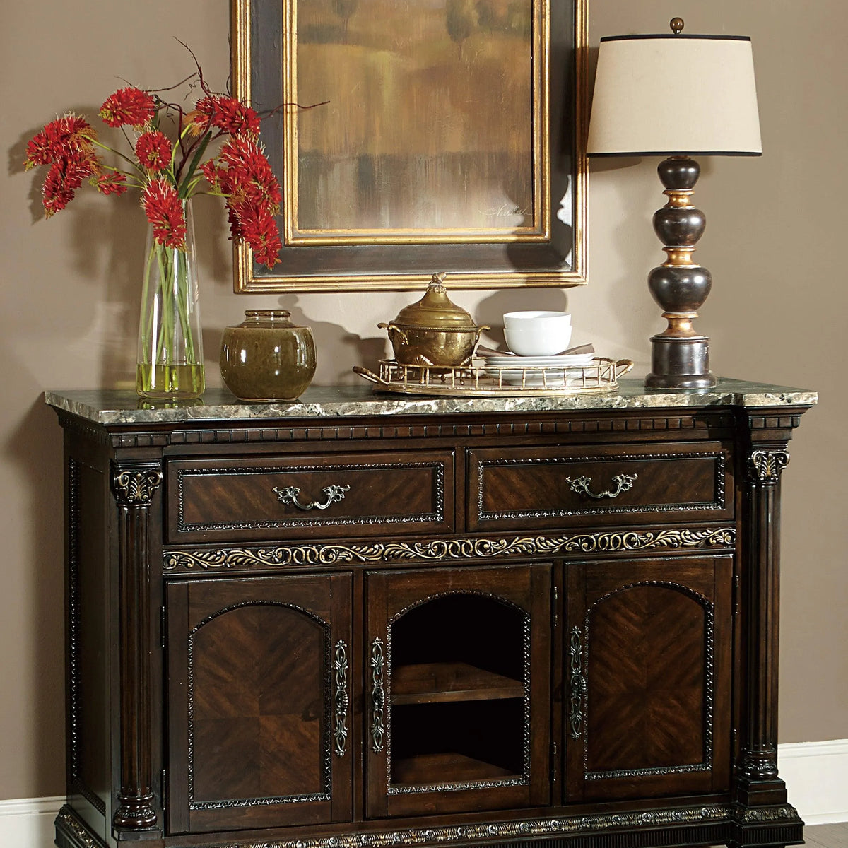 Russian Hill Warm Cherry Server - Eve Furniture