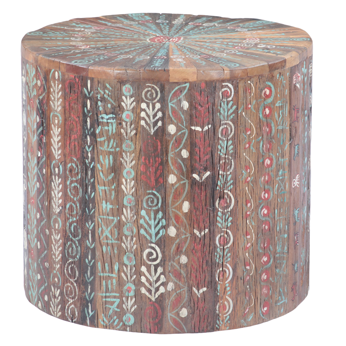 Rustic Roots 20" Hand Painted Round Side Table by Home Trends & Design at Eve Furniture