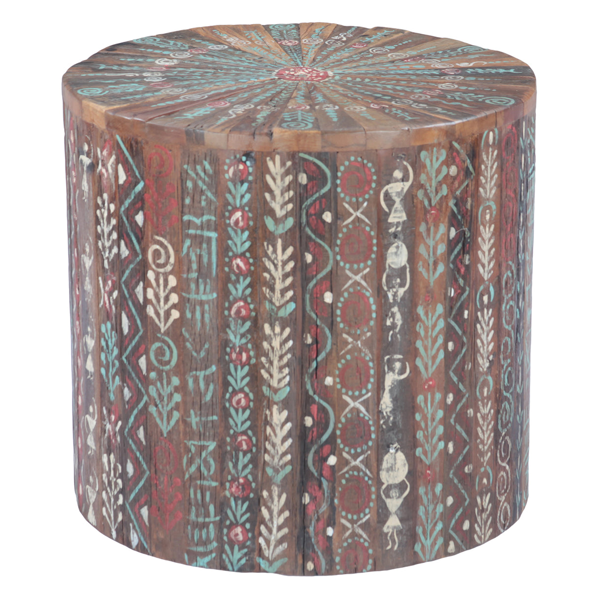 Rustic Roots 20" Hand Painted Round Side Table by Home Trends & Design at Eve Furniture
