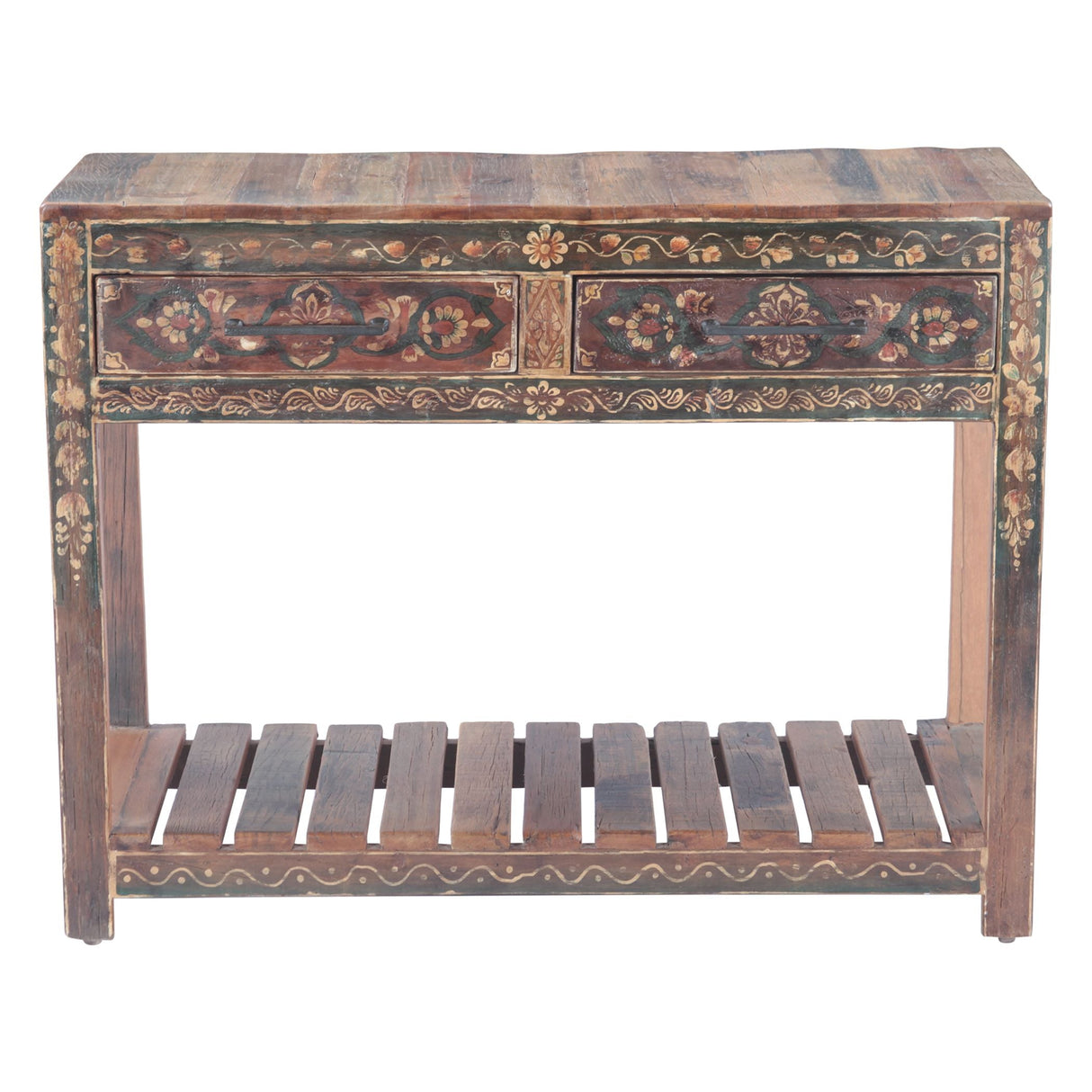 Rustic Roots 40" Hand Painted Console Table with Two Drawers by Home Trends & Design at Eve Furniture