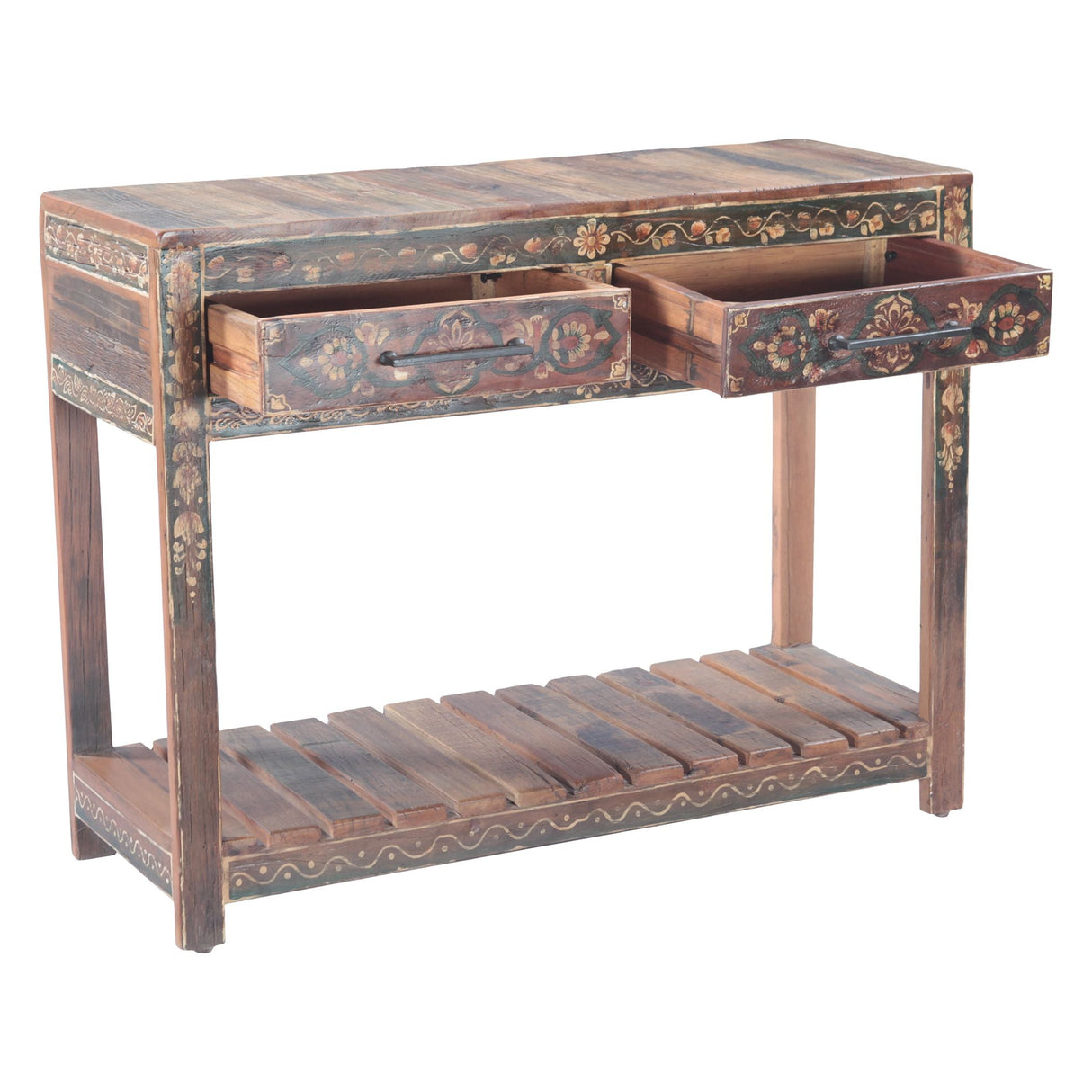 Rustic Roots 40" Hand Painted Console Table with Two Drawers by Home Trends & Design at Eve Furniture