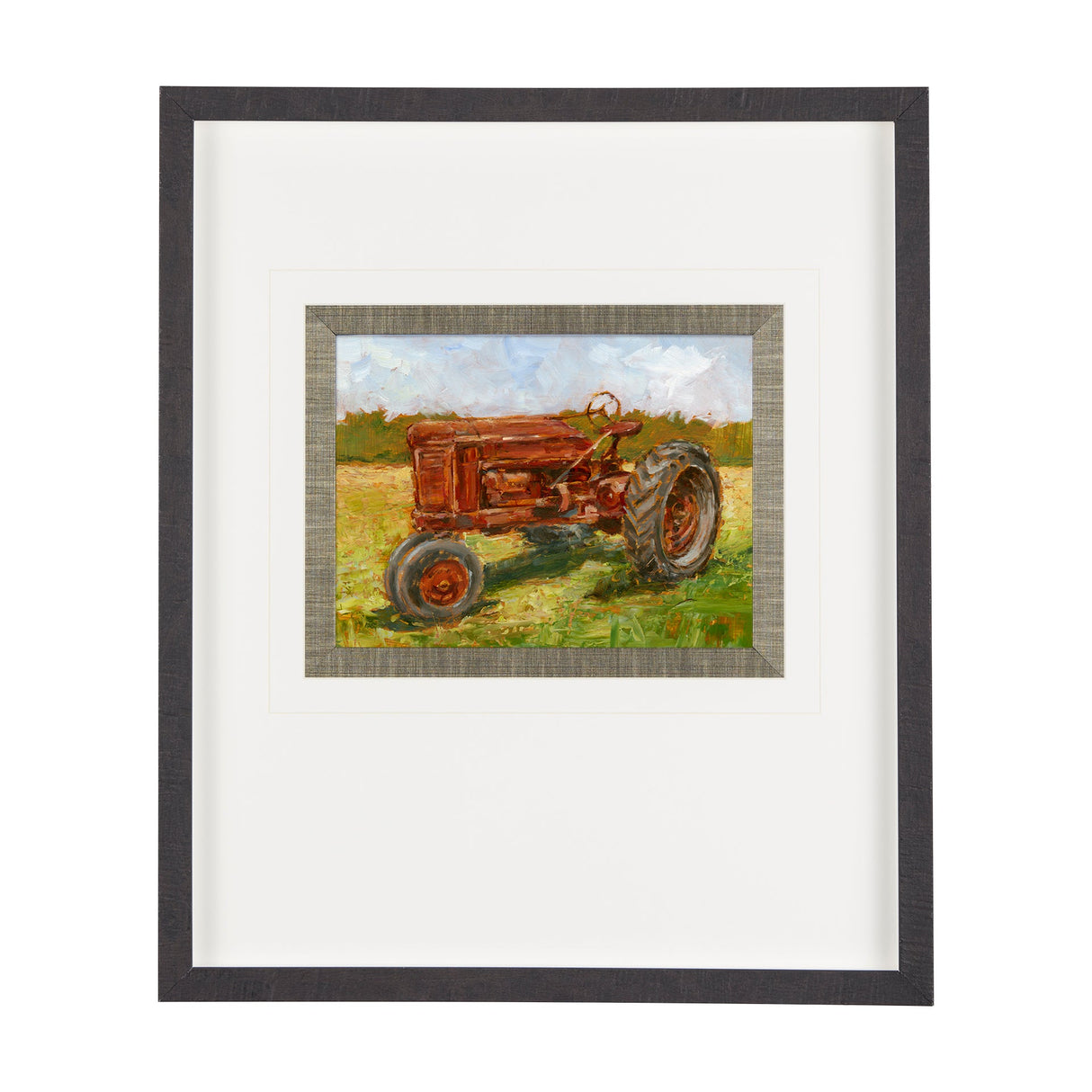 Rustic Tractors II by Mercana Studio a Hand Embellished Textured Framed Art Print Matted under Glass by Mercana at Eve Furniture