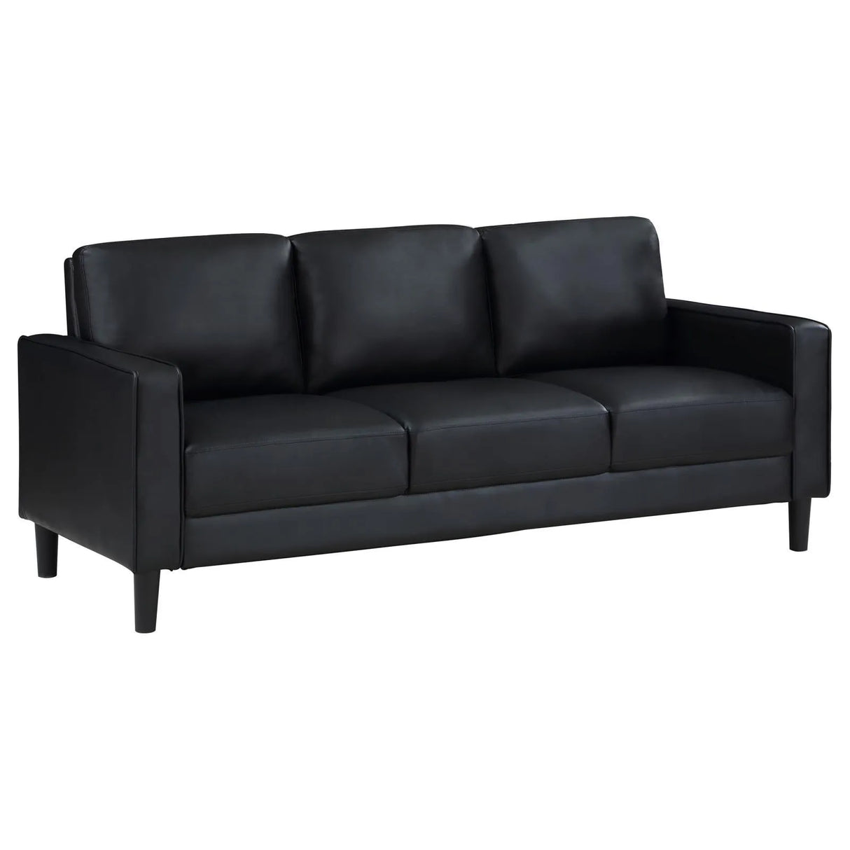 Ruth 3-piece Upholstered Track Arm Sofa Set Black by Coaster at Eve Furniture