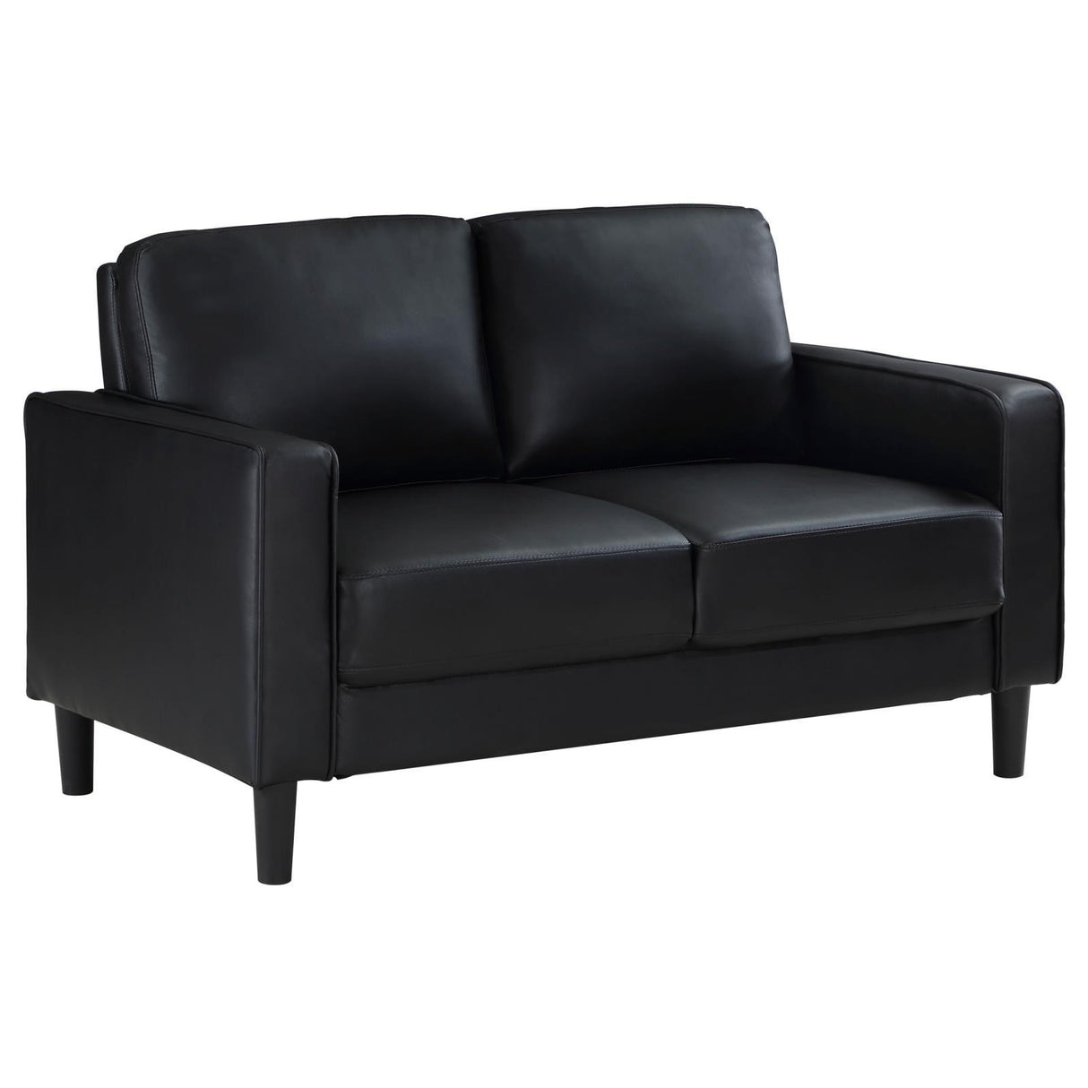 Ruth 3-piece Upholstered Track Arm Sofa Set Black by Coaster at Eve Furniture