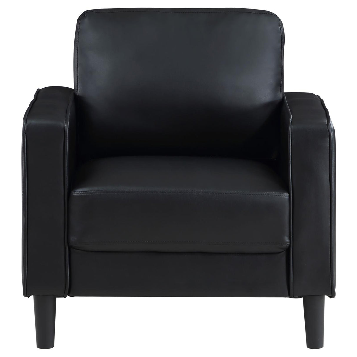 Ruth Black Faux Leather Upholstered Track Arm Accent Chair by Coaster at Eve Furniture