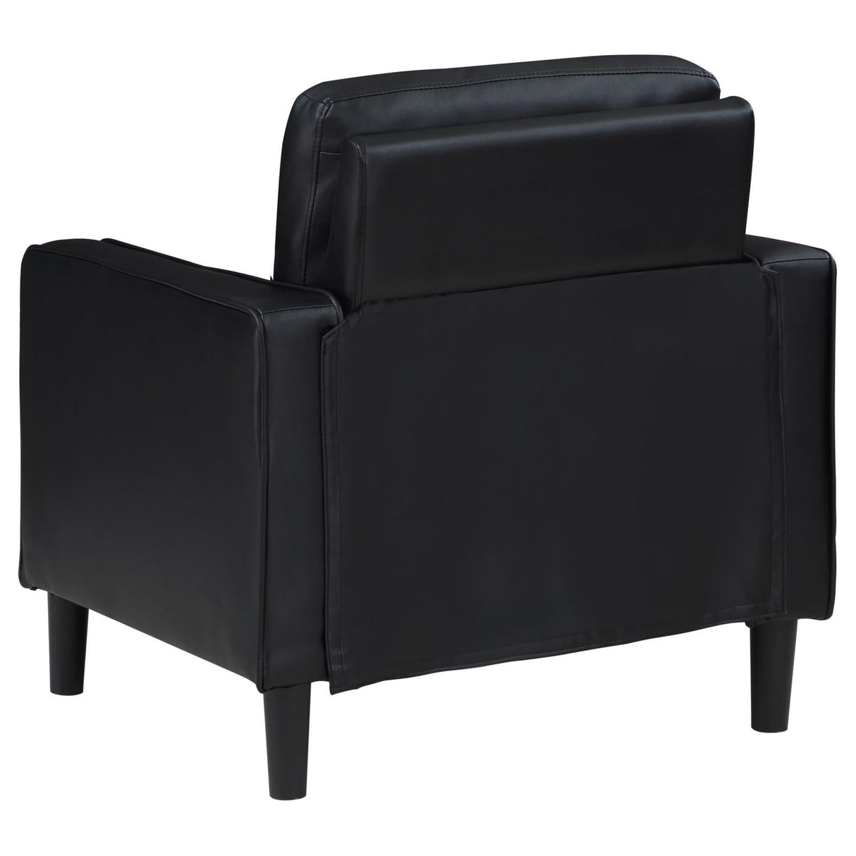 Ruth Black Faux Leather Upholstered Track Arm Accent Chair by Coaster at Eve Furniture