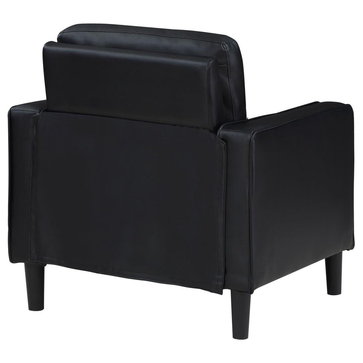 Ruth Black Faux Leather Upholstered Track Arm Accent Chair by Coaster at Eve Furniture